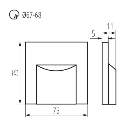 LED Oświetlenie schodowe ERINUS LED/1,5W/12V 4000K czarny