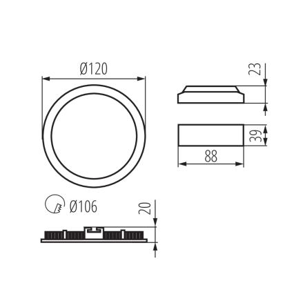 Kanlux - LED Wpuzczane oświetlenie łazienkowe LED/6W/230V IP44 czarne