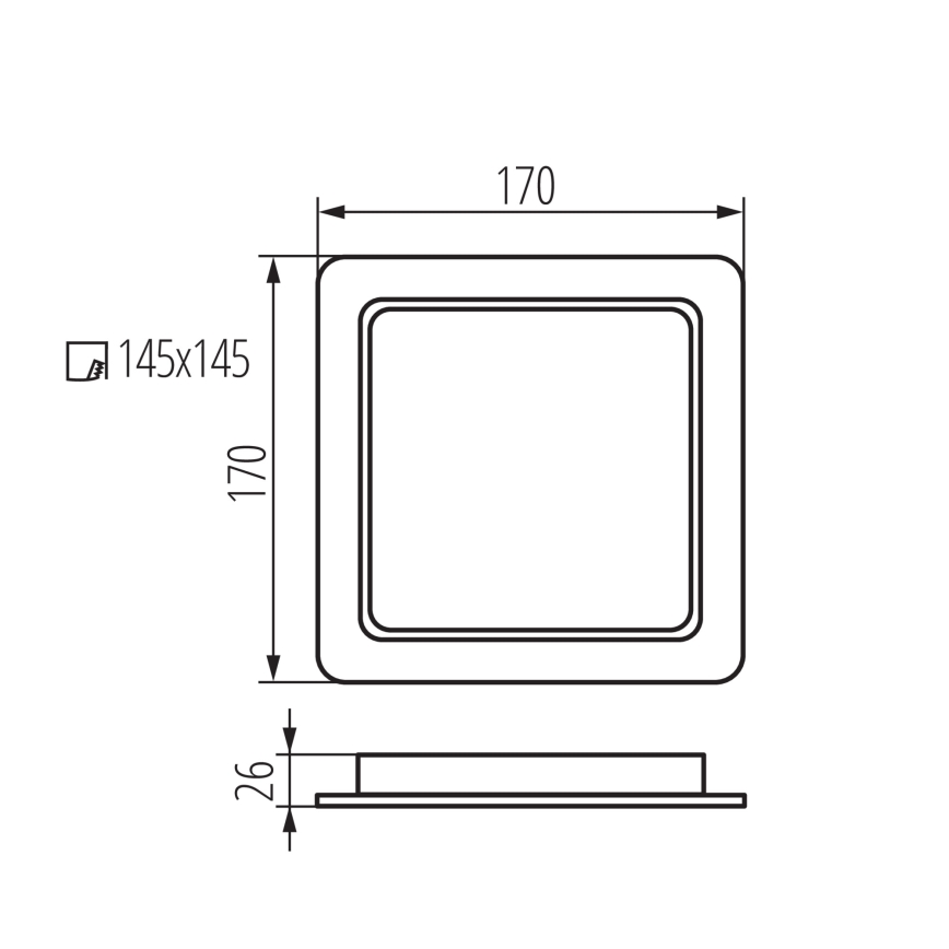 Oprawa sufitowa wpuszczana do łazienki TAVO LED/18W/230V 3000/4000/6000K 17x17 cm IP44 biały