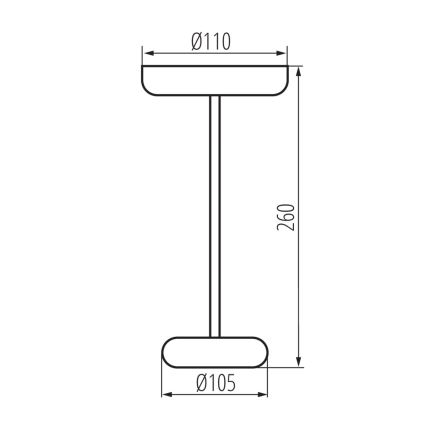 Kanlux 37311 - LED Ściemnialna lampa z możliwością ładowania FLUXY LED/1,7W/1800 mAh IP44 czarny