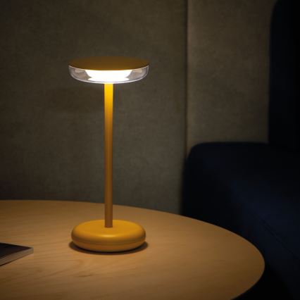 LED Ściemnialna ładowalna lampa FLUXY LED/1,7W/1800 mAh IP44 żółta