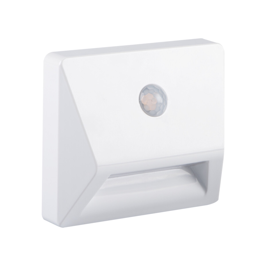 Oprawa do zabudowy LED z czujnikiem ruchu i zmierzchu IRS LED/0,3W/3xAAA IP54 biała