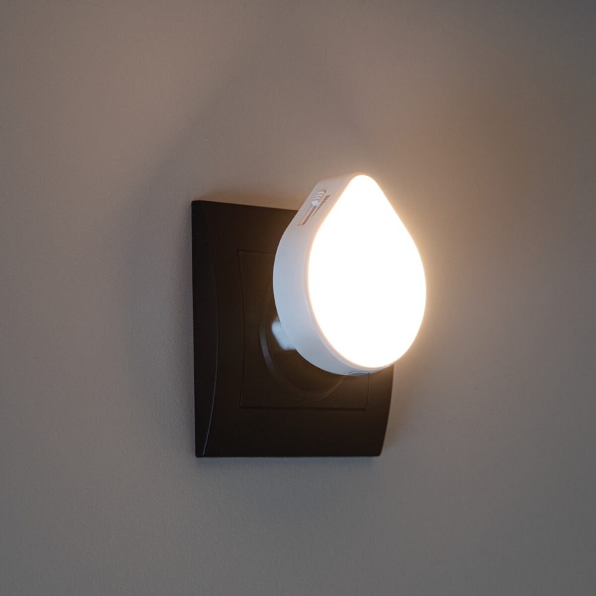 Kanlux 37396 - LED ściemnialna orientacyjna lampa z czujnikiem zmierzchu do gniazda ULOV LED/0,5W/230V biały