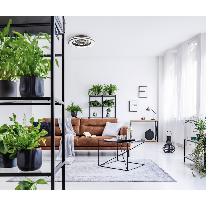 LED Ściemniany plafon z wentylatorem PLAVE LED/48W/230V 3000/4000/6500K + zdalne sterowanie