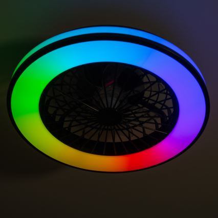 LED RGBW Ściemniany plafon z wentylatorem PLAVE LED/48W/230V 3000/4000/6500K + pilot zdalnego sterowania
