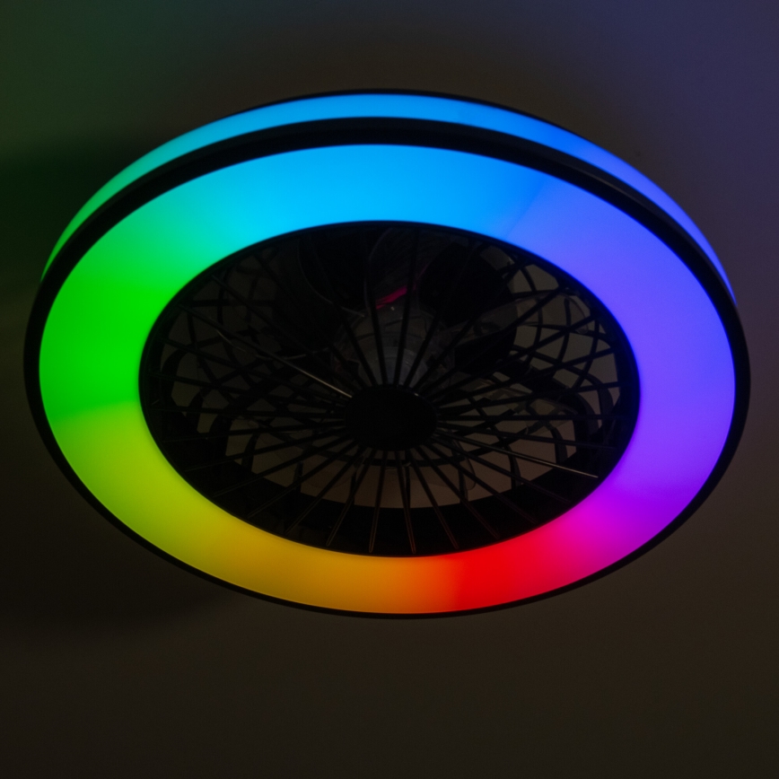 LED RGBW Ściemniany plafon z wentylatorem PLAVE LED/48W/230V 3000/4000/6500K + pilot zdalnego sterowania