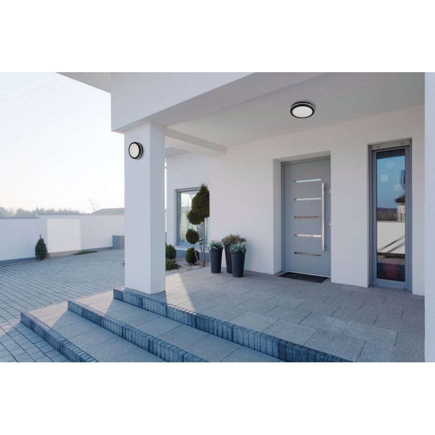 LED Plafon zewnętrzny BENO ECO LED/12W/230V 3000/4000/6500K śr. 20 cm IP65 czarny