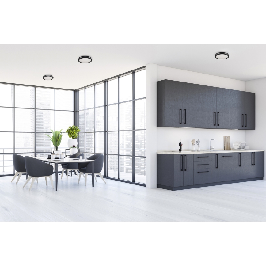 LED Plafon zewnętrzny BENO E LED/30W/230V 3000/4000/6500K śr. 30 cm IP65 czarny