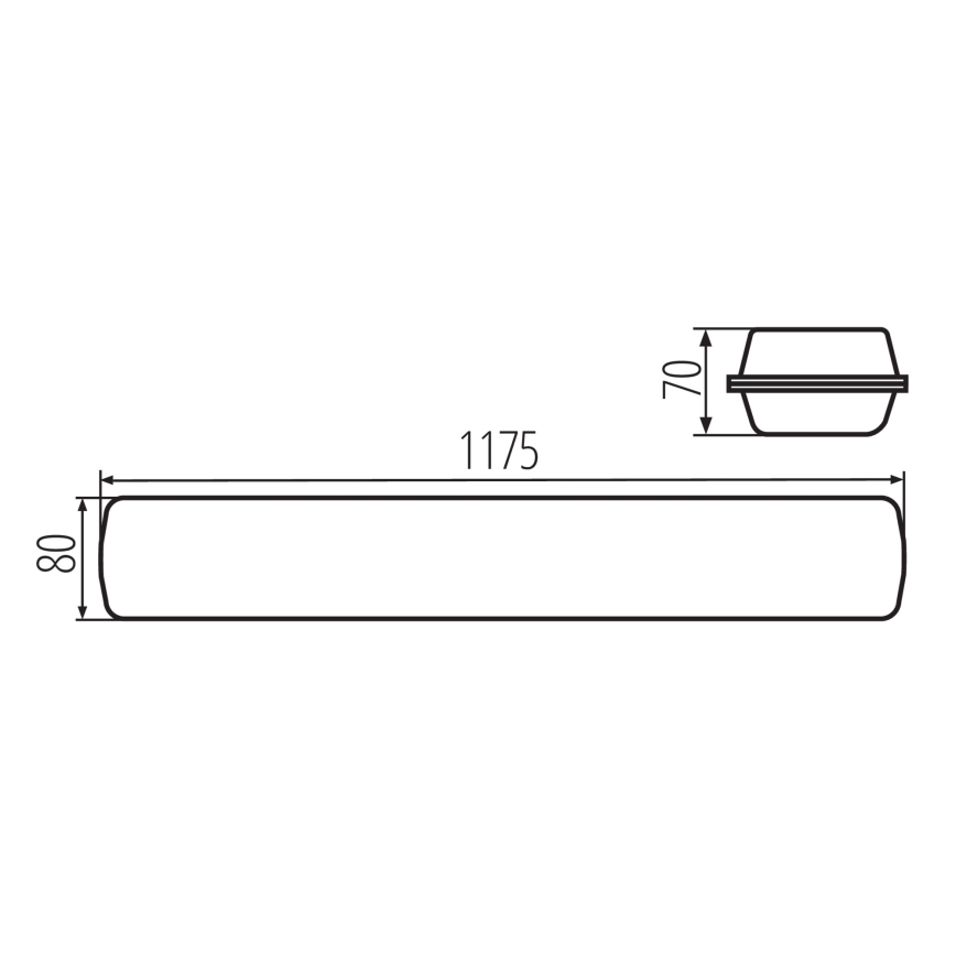 LED Techniczna oprawa świetlówkowa MAH MAX LED/18W/230V 4000K IP65 czarne