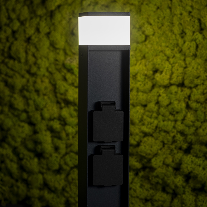 Lampa zewnętrzna z dwoma gniazdkami DASTEN 1xG9/11W/230V 50 cm IP44 czarny
