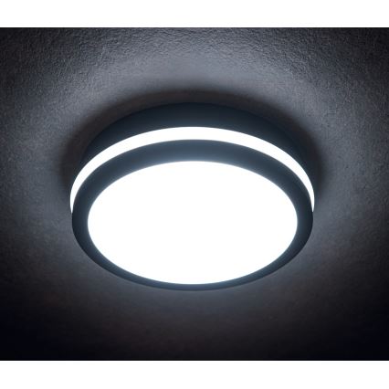 LED Plafon zewnętrzny z czujnikiem ruchu BENO LED/24/30W/230V 3000/3500/4000K IP65 antracyt okrągły