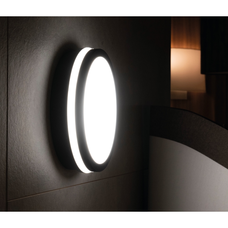 LED Plafon zewnętrzny BENO LED/12/18W/230V 3000/3500/4000K IP65 antracyt okrągły