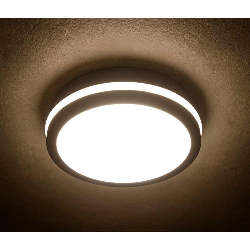 LED Plafon zewnętrzny z czujnikiem ruchu BENO LED/12/18W/230V 3000/3500/4000K IP65 antracyt okrągły