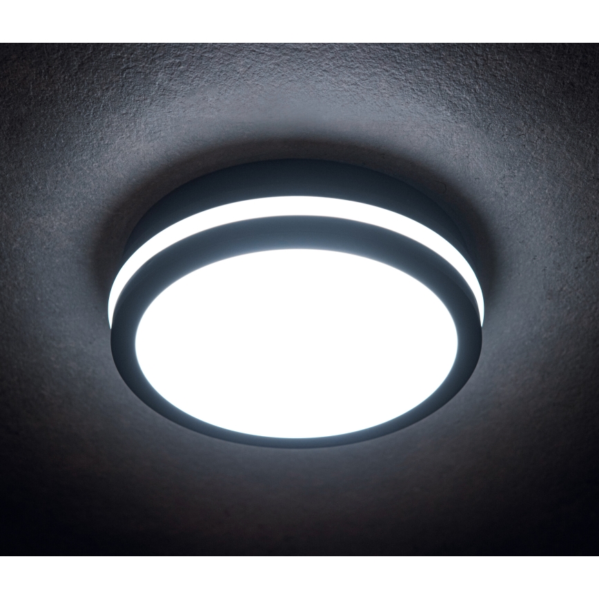 LED Plafon zewnętrzny z czujnikiem ruchu BENO LED/12/18W/230V 3000/3500/4000K IP65 antracyt okrągły