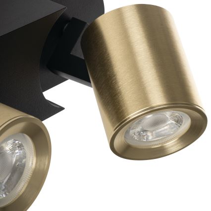 Oświetlenie punktowe LAURIN 3xGU10/10W/230V mosiądz/czarny