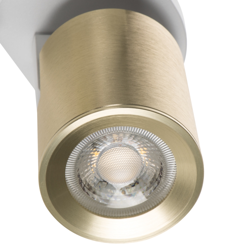 Oświetlenie punktowe LAURIN 2xGU10/10W/230V mosiądz/biały