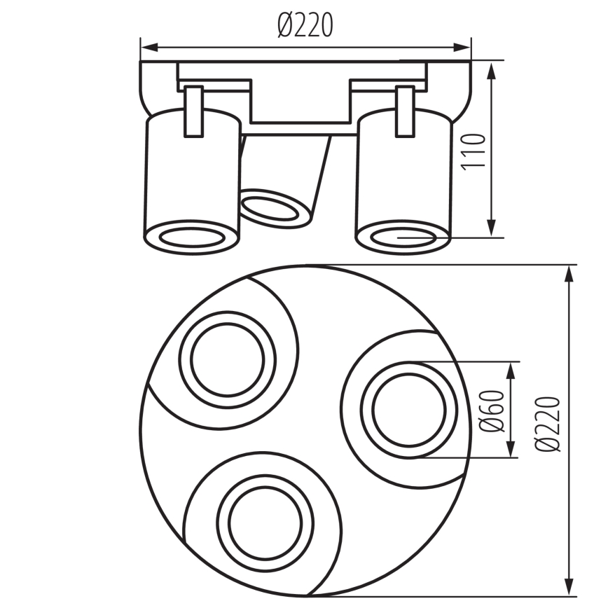 Oświetlenie punktowe LAURIN 3xGU10/10W/230V mosiądz/biały
