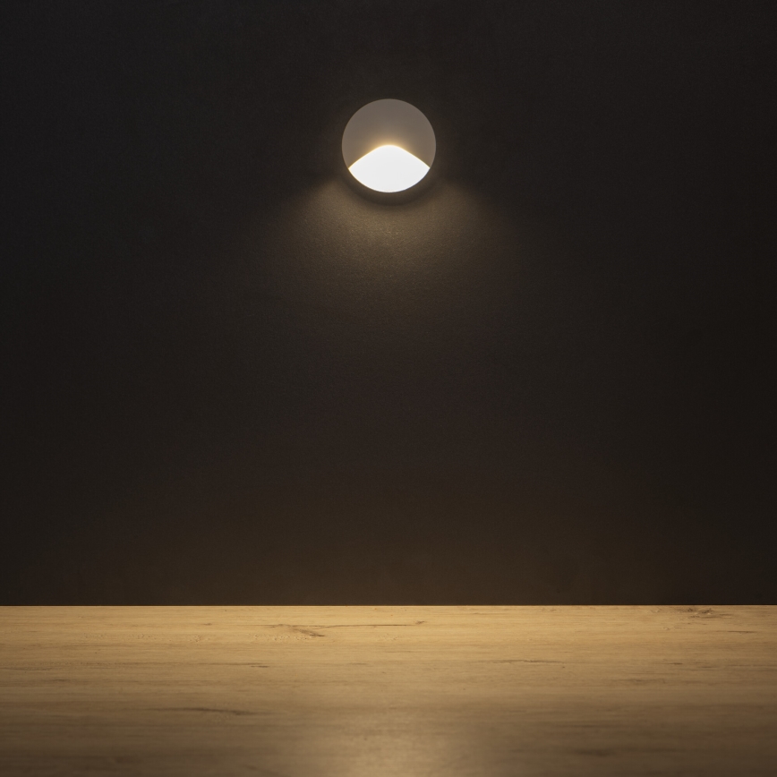 Oprawa schodowa LED EXIN LED/2,5W/230V 3000K IP65 biała okrągła