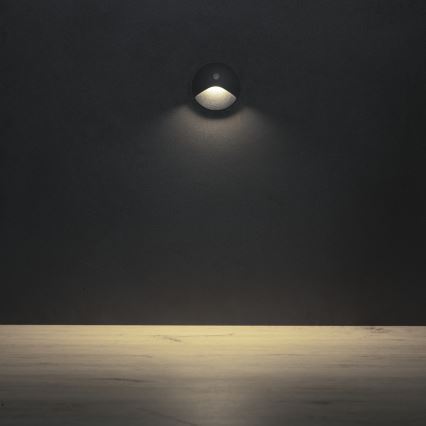 Oprawa schodowa LED z czujnikiem ruchu i zmierzchu EXIN LED/2,5W/230V 4000K IP65 antracytowa okrągła