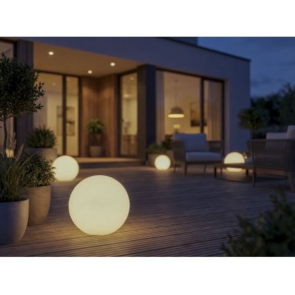 Lampa zewnętrzna STONO 1xE27/20W/230V śr. 30 cm IP65 biała