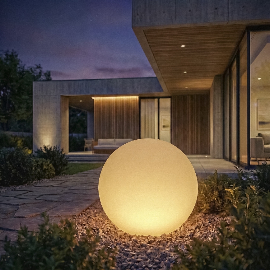 Lampa zewnętrzna STONO 1xE27/20W/230V, średnica 40 cm, IP65, biała