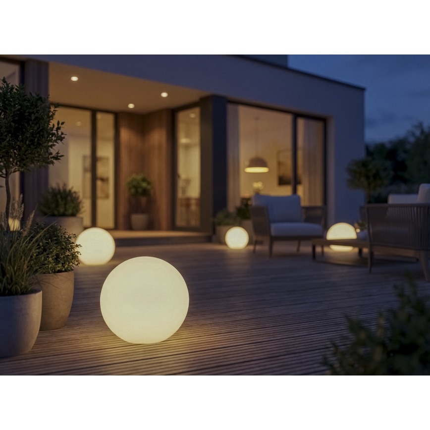 Lampa zewnętrzna STONO 1xE27/20W/230V, średnica 40 cm, IP65, biała