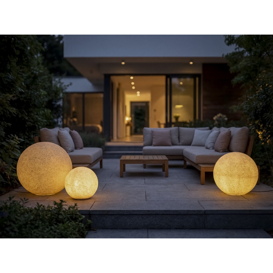 Lampa zewnętrzna STONO 1xE27/20W/230V śr. 30 cm IP65 beżowa
