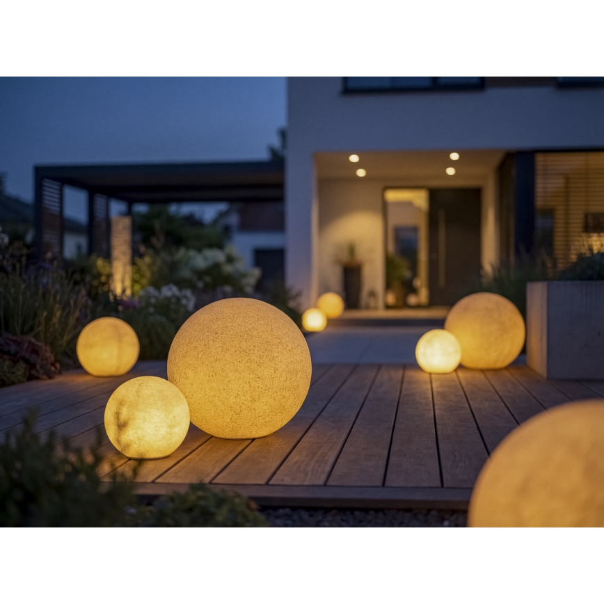 Lampa zewnętrzna STONO 1xE27/20W/230V Ø 40 cm IP65 beżowa