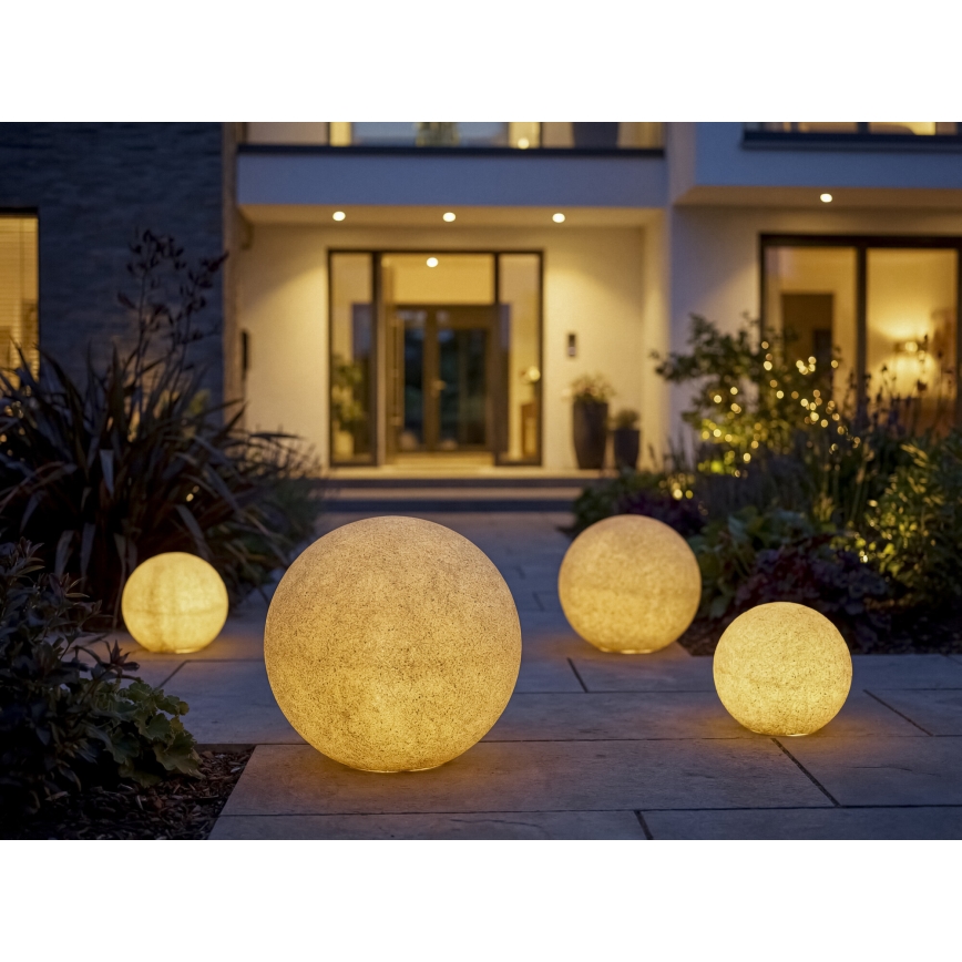 Lampa zewnętrzna STONO 1xE27/20W/230V Ø 40 cm IP65 beżowa