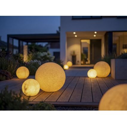 Lampa zewnętrzna STONO 1xE27/20W/230V śr. 50 cm IP65 beżowa
