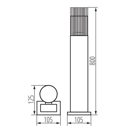Lampa zewnętrzna RADILO 1xGU10/11W/230V 80 cm IP44 czarna
