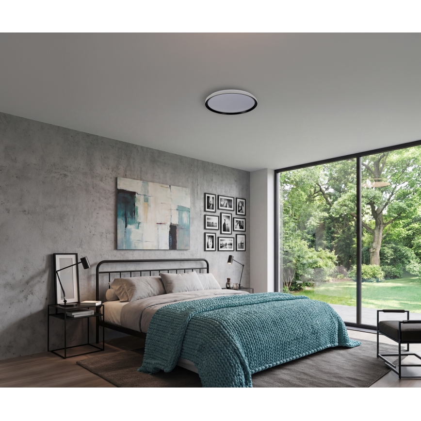 Ściemnialna oprawa sufitowa LED LIXAN LED/47W/230V 3000-6500K, śr. 38,6 cm, biały/czarny + pilot zdalnego sterowania