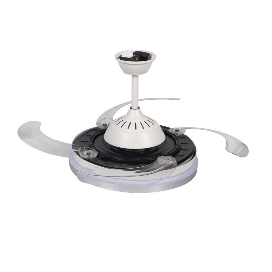 Ściemnialna lampa sufitowa LED z wentylatorem PLAVE LED/36W/230V 3000-6500K srebrna/biała + pilot zdalnego sterowania