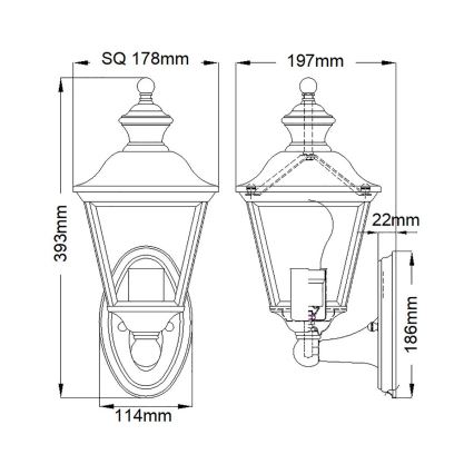 Kichler - Kinkiet zewnętrzny BAY SHORE 1xE27/60W/230V IP44