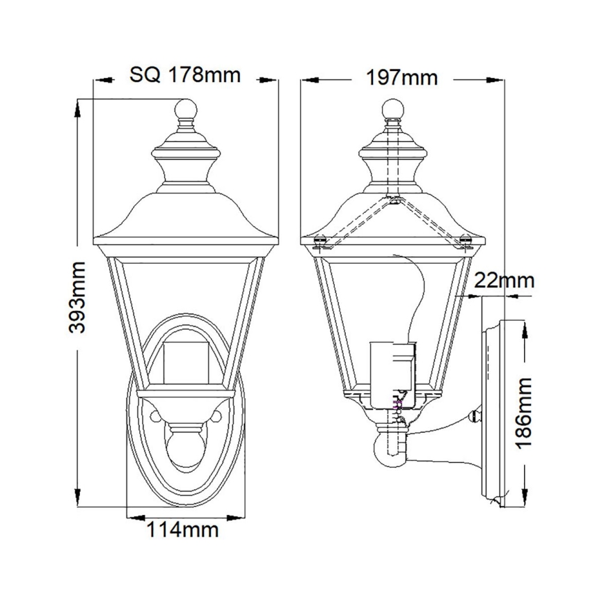 Kichler - Kinkiet zewnętrzny BAY SHORE 1xE27/60W/230V IP44