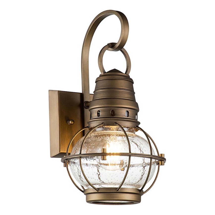 Kichler - Kinkiet zewnętrzny BRIDGE POINT 1xE27/60W/230V IP44 mosiądz