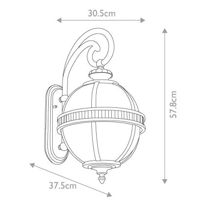 Kichler - Kinkiet zewnętrzny HALLERON 3xE14/60W/230V IP44