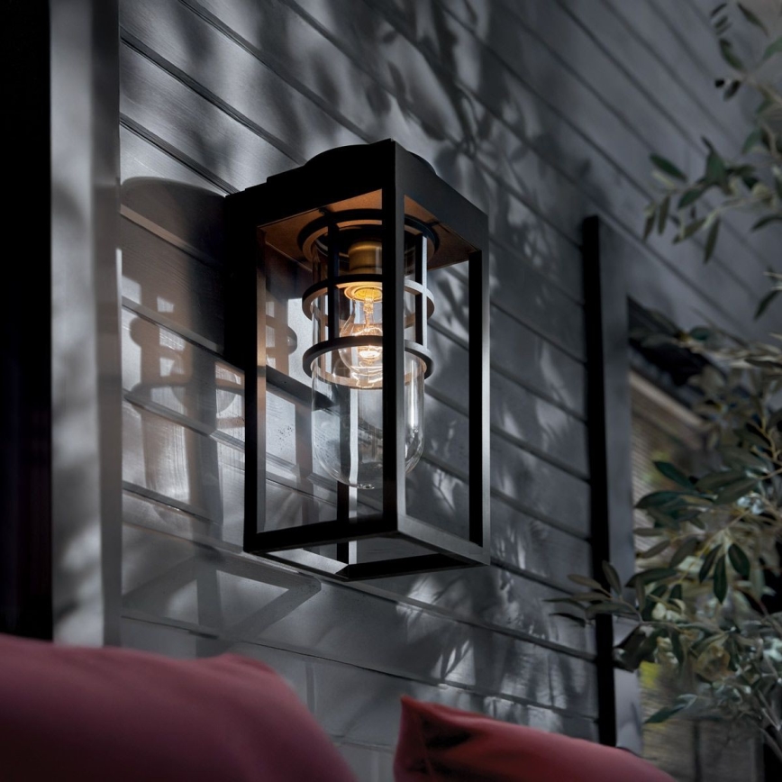 Kichler - Kinkiet zewnętrzny HONE S 1xE27/60W/230V IP44 czarny