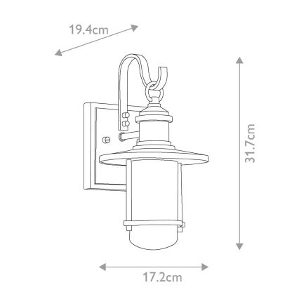 Kichler - Kinkiet zewnętrzny RIVERWOOD 1xE27/60W/230V IP44 antracyt