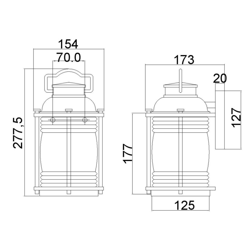 Kichler - Kinkiet zewnętrzny ASHLAND BAY 1xE27/60W/230V IP44