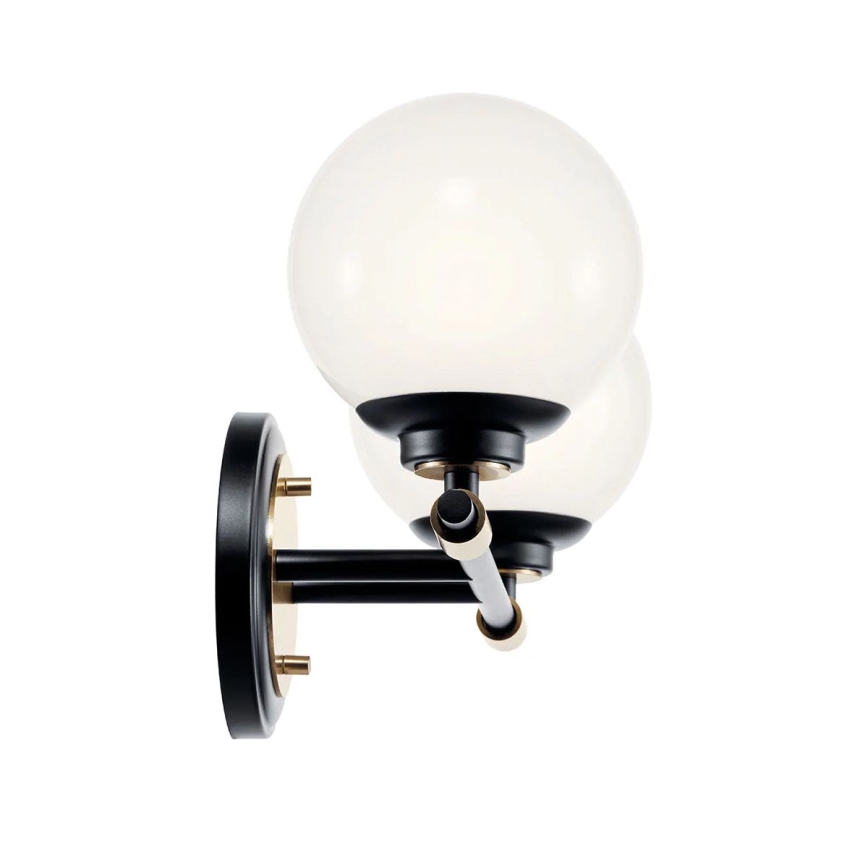 Kichler - LED Kinkiet łazienkowy BENNO 2xLED/3W/230V czarny/złoty IP44
