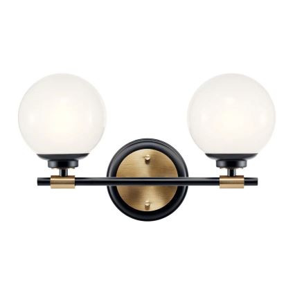 Kichler - LED Kinkiet łazienkowy BENNO 2xLED/3W/230V czarny/złoty IP44