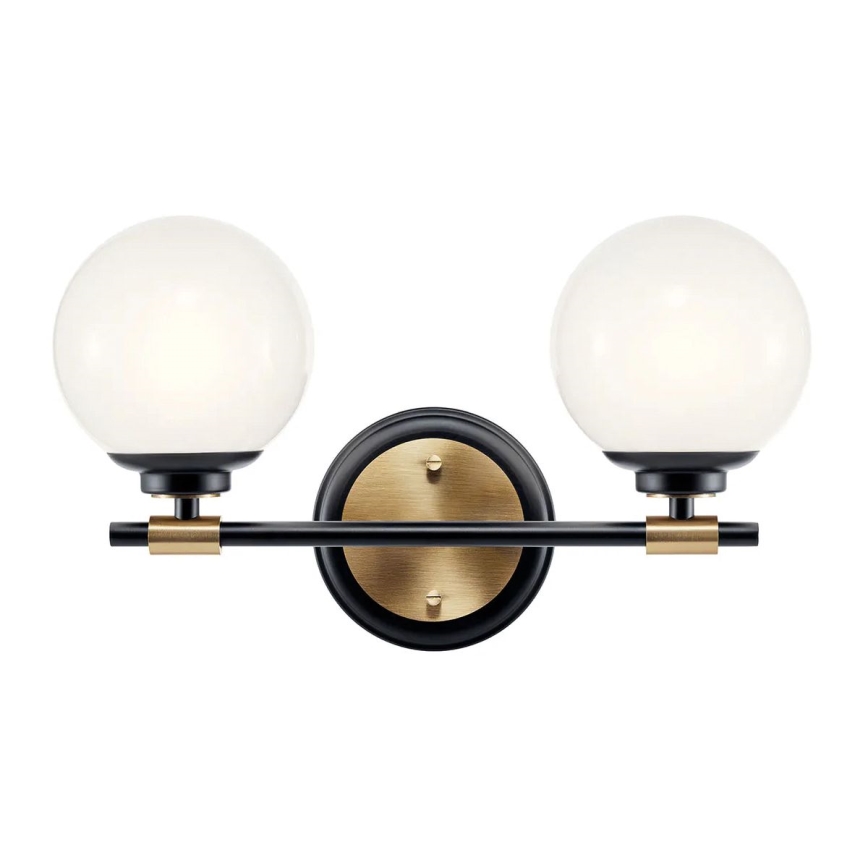 Kichler - LED Kinkiet łazienkowy BENNO 2xLED/3W/230V czarny/złoty IP44