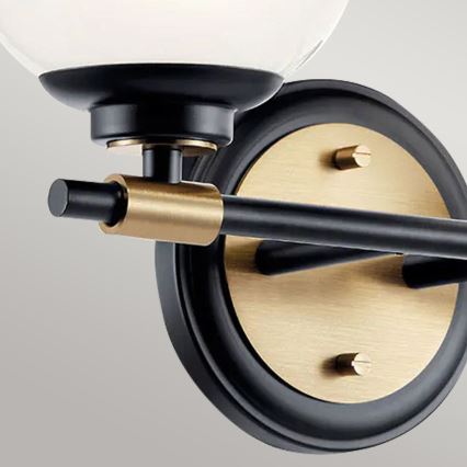 Kichler - LED Kinkiet łazienkowy BENNO 2xLED/3W/230V czarny/złoty IP44