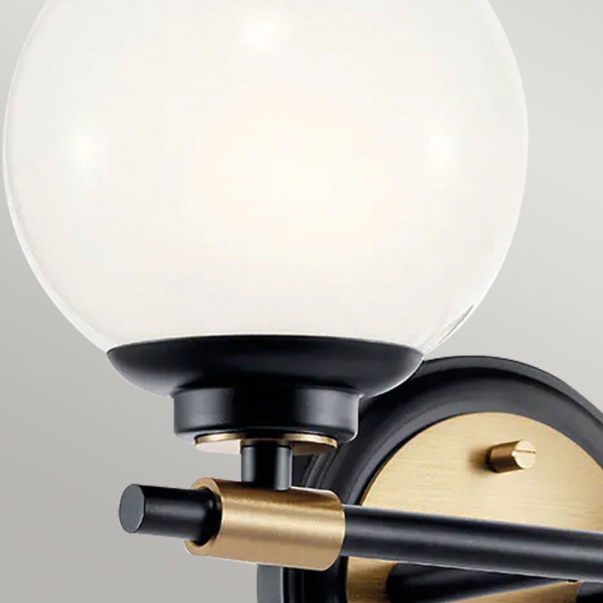 Kichler - LED Kinkiet łazienkowy BENNO 2xLED/3W/230V czarny/złoty IP44