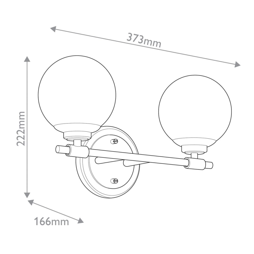Kichler - LED Kinkiet łazienkowy BENNO 2xLED/3W/230V czarny/złoty IP44