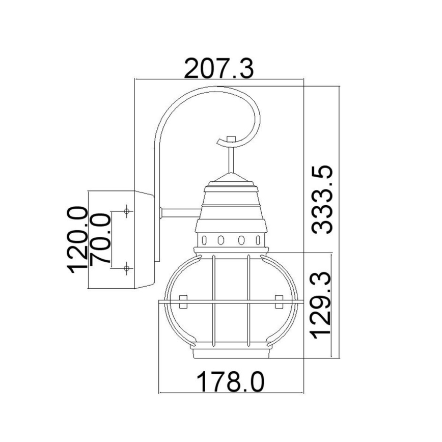 Kichler - Kinkiet zewnętrzny BRIDGE POINT 1xE27/60W/230V IP44 brązowy