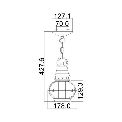 Kichler - Lampa wisząca zewnętrzna na łańcuchu BRIDGE POINT 1xE27/60W/230V IP44