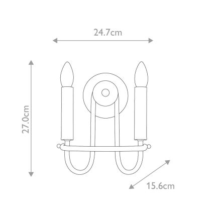 Kichler - Kinkiet CAPITOL HILL 2xE14/40W/230V złoty