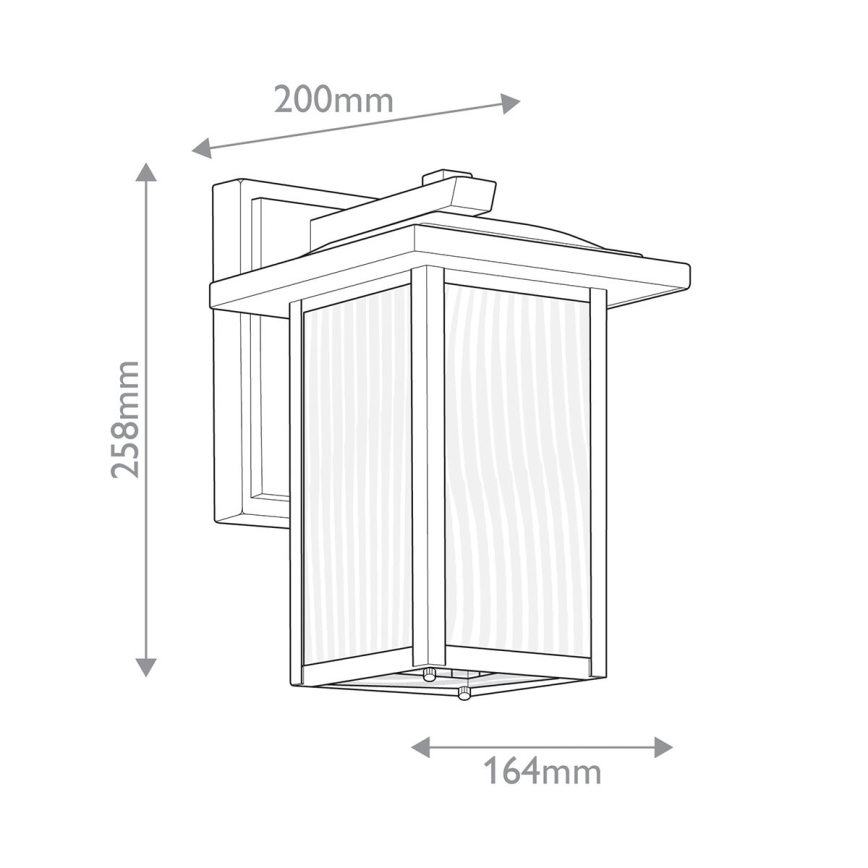 Kichler - Zewnętrzny kinkiet CAPPANNA S 1xE27/60W/230V IP44 czarny